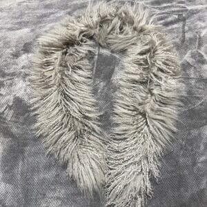 Sentaler Grey 100% Wool Shaggy Long Hair Fur Style Scarf Canada